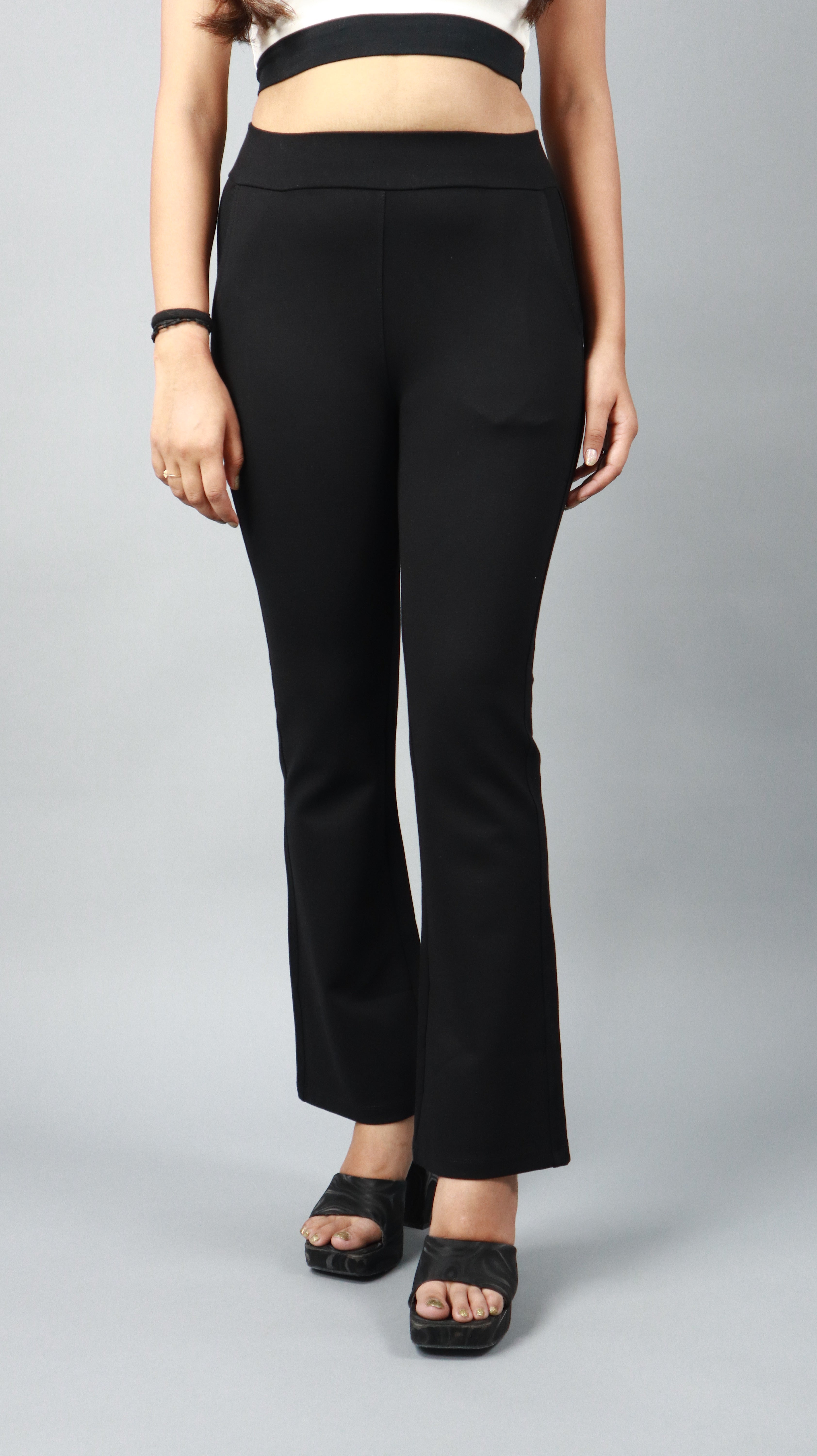Women’s Black High-Waist Flared Jeggings Pants